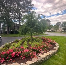 Layered front garden bed