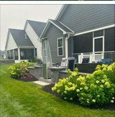 Hydrangea border and lawn